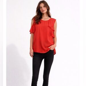 RACHEL Rachel Roy Red Ruffle Blouse